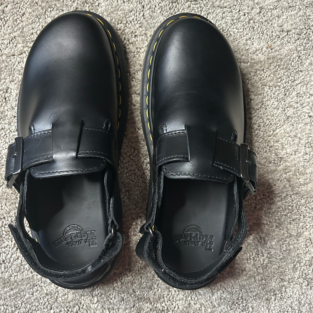 Doc Martens Black Leather Mules. NWOT size 7